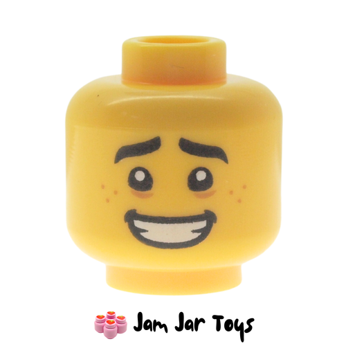 LEGO Allen Minifigure Head; Freckles, Open Mouth Smile