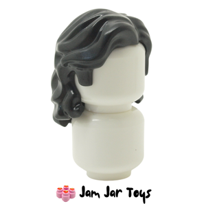 LEGO® Loki Black Hair Mid-Length Wavy, Centre Parting, Sidelocks FPH34