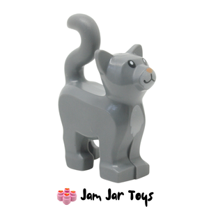 LEGO® Dark Bluish Grey Cat, White Muzzle and Chest P116