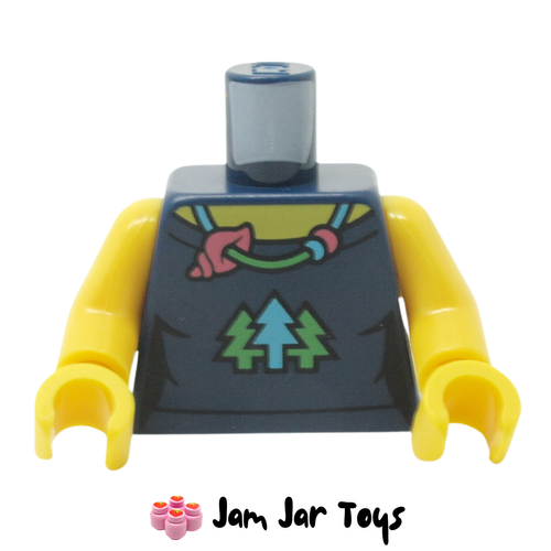 LEGO Dark Blue Torso, Shirt, Pine Trees, Necklace.