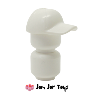LEGO® White Hat / Cap Short Curved Bill with Seams HG151