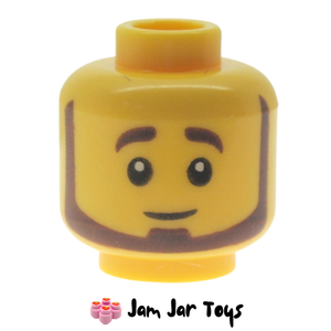 LEGO® Head, Dark Brown Beard, Dual Sided, Smile/Wink HF9