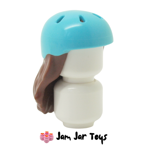 LEGO Medium Azure Helmet With Long Reddish Brown Hair