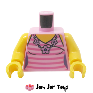 LEGO® Bright Pink Tank Top Torso, Stripes and Flower Necklace T235
