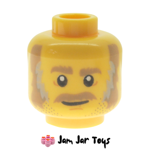 LEGO® Chef Enzo Head Dark Tan Eyebrows, Moustache, Sideburns, HF35