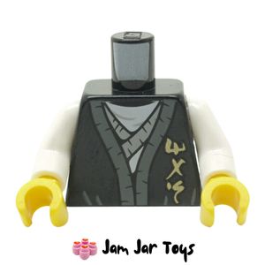 LEGO® Black Torso Robe, White Shirt, Asian Symbols TO30