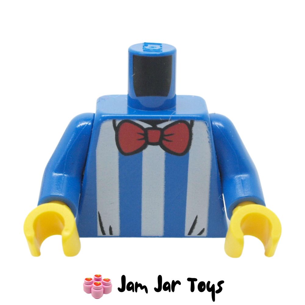 LEGO Torso Shirt with White Stripes and Red Bow Tie.