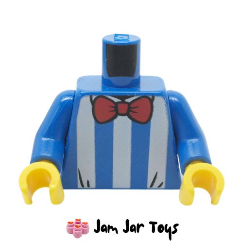 LEGO Torso Shirt with White Stripes and Red Bow Tie.