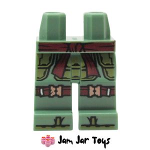 LEGO® Sand Green Legs, Dark Red Sash Belt, Knee Wraps L173