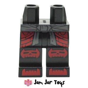 LEGO Bone King Black Legs with Red Kneepads, Armour, Light Bluish Grey Belt