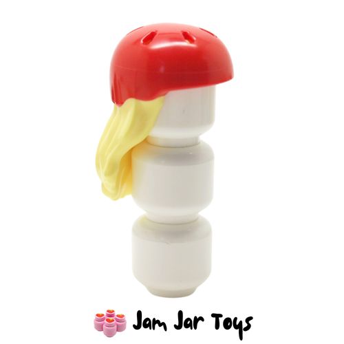 Long Bright Light Yellow Hair, Red Helmet