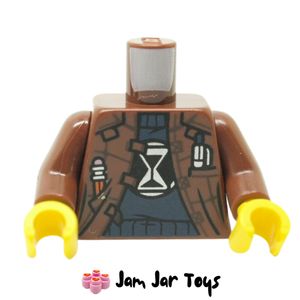 LEGO® Reddish Brown Jacket, Dark Blue Shirt, Black Hourglass TO143