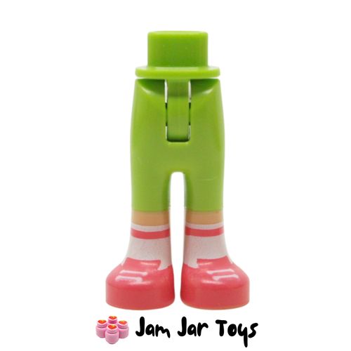 LEGO Lime Minidoll Hips and Trousers with Back Pockets with White Socks, Coral Shoes.