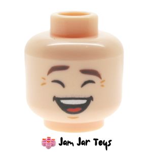 LEGO® Light Nougat Chandler, Dark Brown Eyebrows, Smile / Laughing. HF55