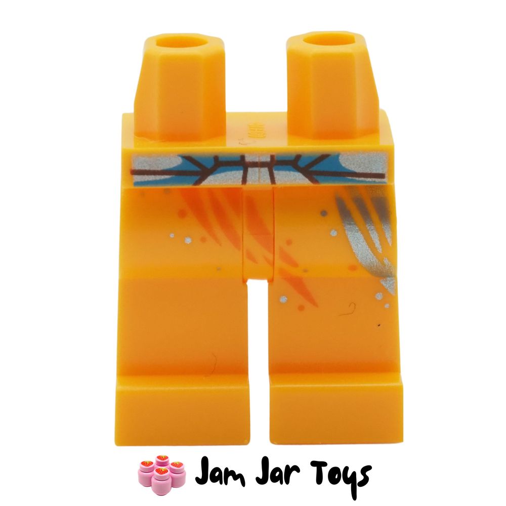 LEGO Bright Light Orange Legs with Light Blue Sash/Belt.