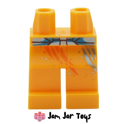 LEGO Bright Light Orange Legs with Light Blue Sash/Belt.