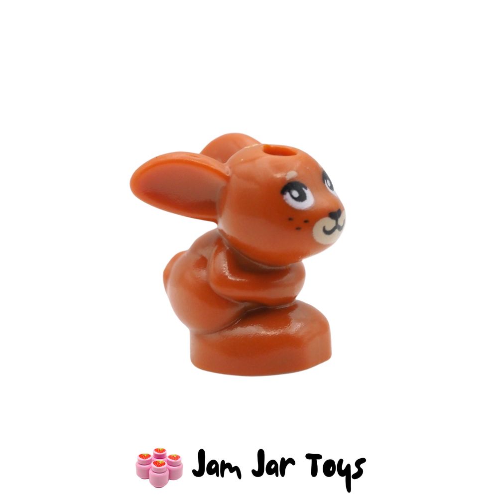 LEGO Dark Orange Tiny Bunny Rabbit, Sitting, Tan Nose