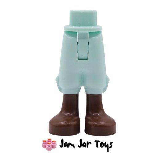 LEGO Light Aqua Minidoll Legs / Trousers with Reddish Brown Boots / Feet
