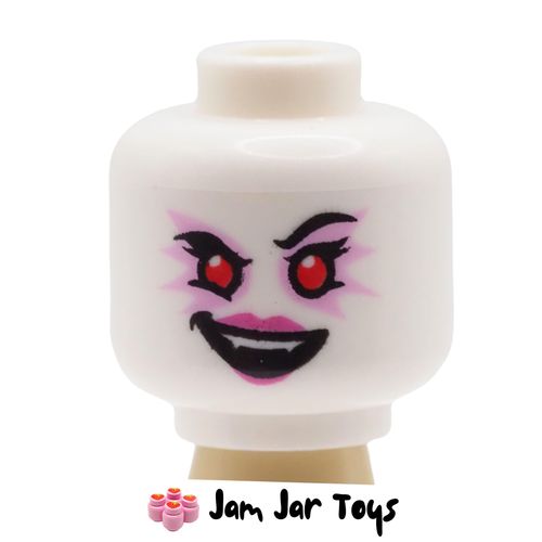 LEGO Never Witch Alien Head, Dual Sided, Pink Eye Shadow, Red Eyes, Fangs