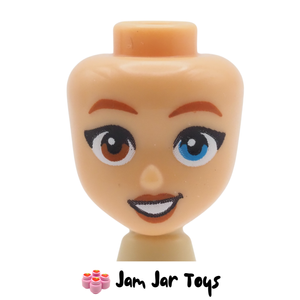 LEGO® Kaya's Warm Tan, Heterochromia, Blue Left Eye, Brown Right Eye, Open Mouth Smile. MDH127