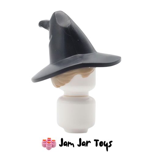 LEGO Black Floppy Witches Hat, Dark Tan Short Hair