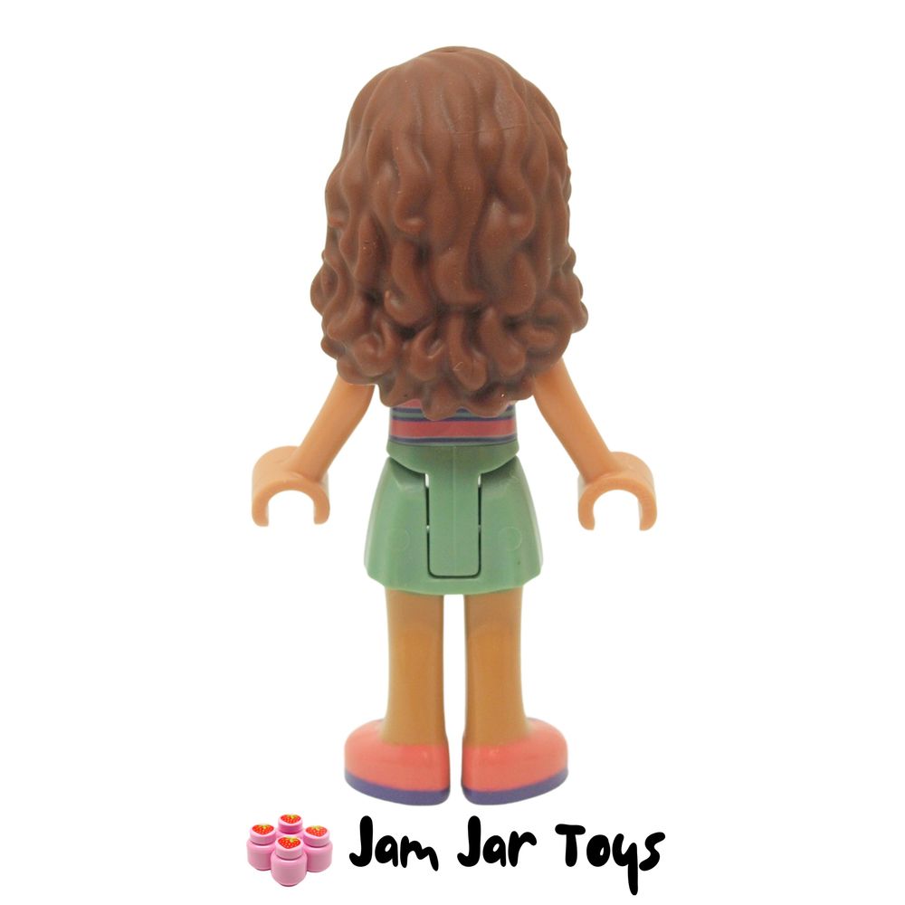 LEGO Friends Minifigure Olivia, Sand Green Skirt and Top, Coral Shoes rear View