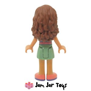 LEGO Friends Minifigure Olivia, Sand Green Skirt and Top, Coral Shoes rear View