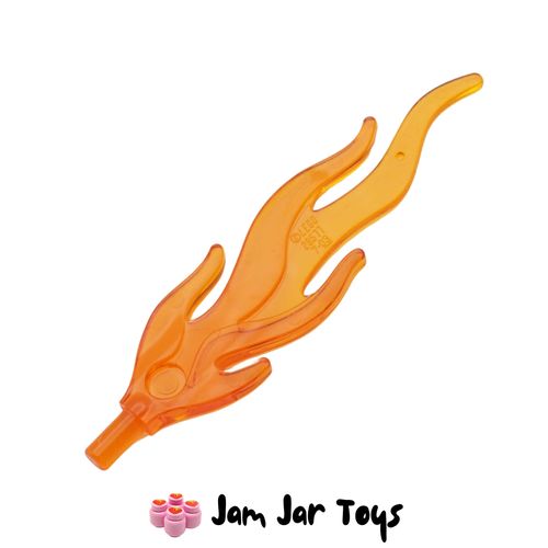 LEGO Trans-Orange Large Straight Wave / Flame, 7m Bar End