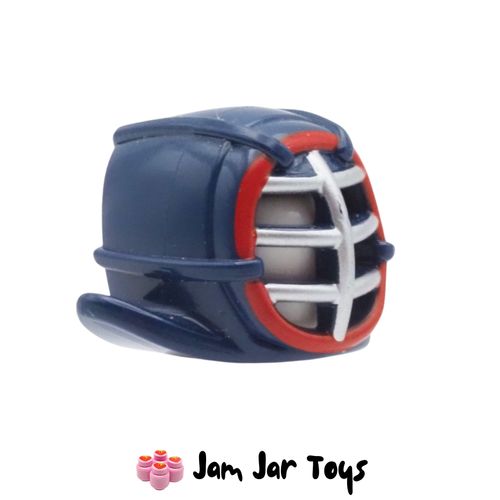 LEGO Dark Blue Kendo Mask, Silver / Red Grill