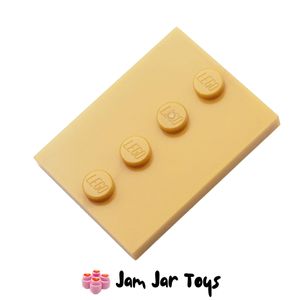 LEGO® Pearl Gold Minifigure Base Plate 3 x 4, 4 Centre Studs. A535