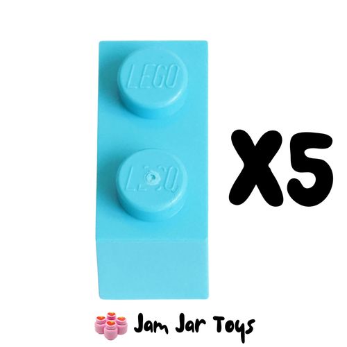 LEGO Five Medium Azure Bricks 1 x 2. BK54