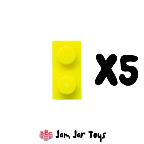 Five Vibrant Yellow 1 x 2 Tiles