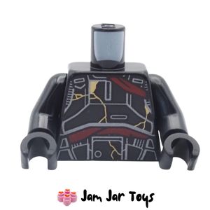 LEGO® Torso – Black Death Trooper Armour with Gold Cracks. TO398