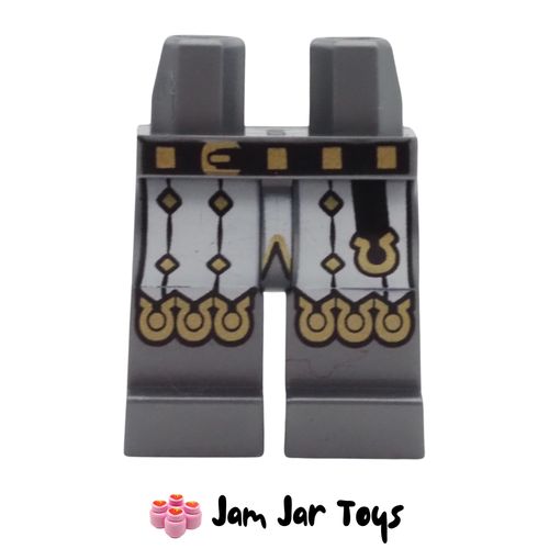 LEGO Minifigure Legs – Flat Silver with White Coat Ends