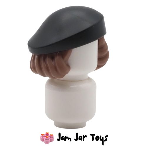 LEGO Black Beret with Black Mid-Length Hair