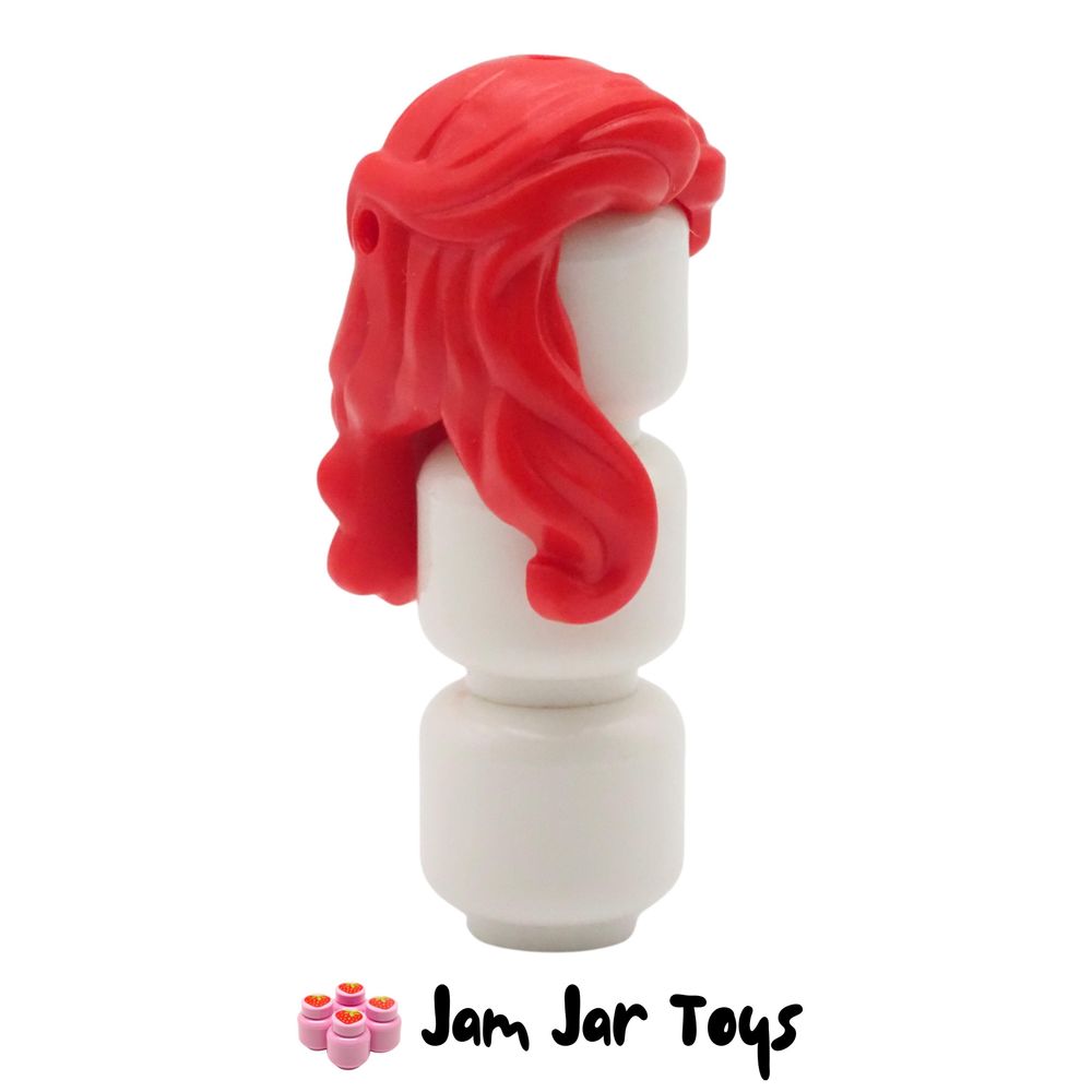 LEGO Red Long Wavy Hair with Lock on Side