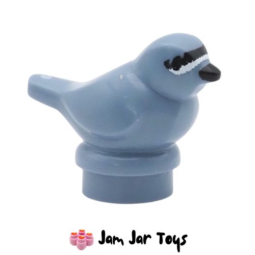 LEGO Sand Blue Small Bird, White/Black Face Bands, Black Eyes