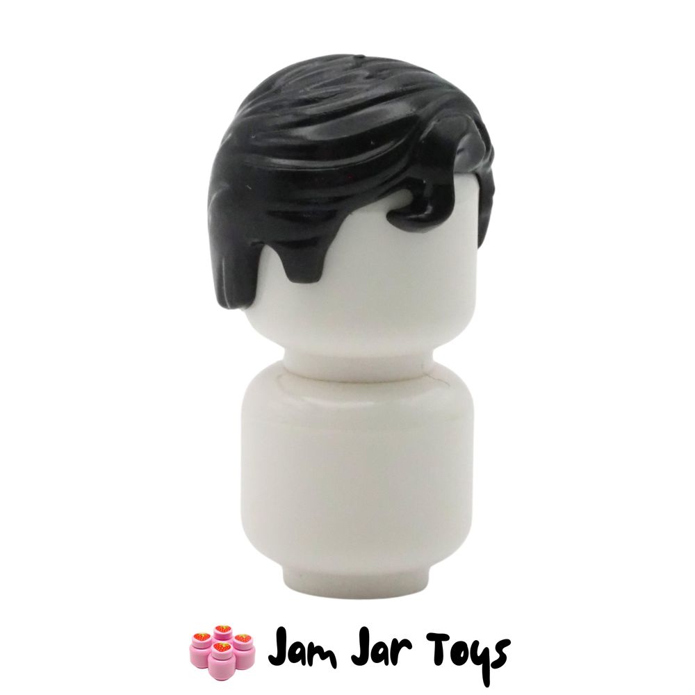 LEGO Black Hair Swept Right with Front Curl