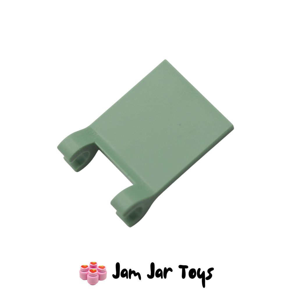 LEGO Sand Green Flag 2 x 2 Square, Flared Clip Edge