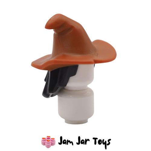 LEGO Dark Orange Floppy Witch Hat, Black Hair