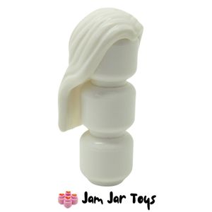 LEGO® Minifigure Hair White Long Centre Parting (H117)