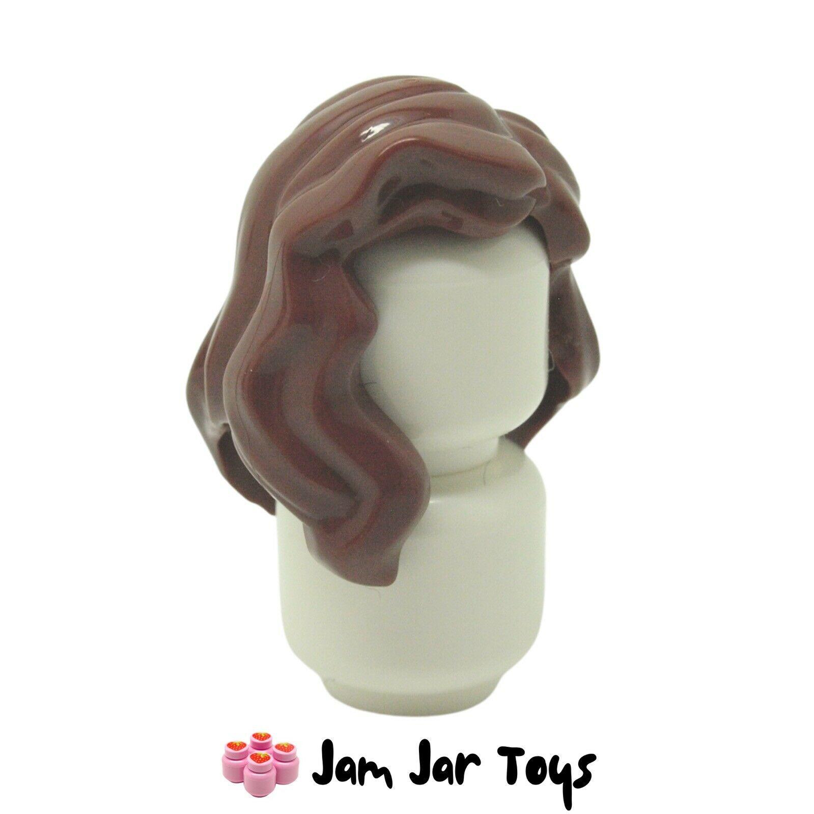Lego Minifig Female Hair x 5 Long Wavy with Center Part Dark Brown Wigs 