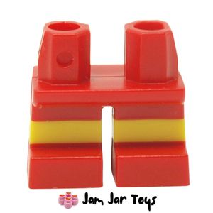 LEGO® Minifigure Short Legs Red Yellow Stripe Pattern (L1)