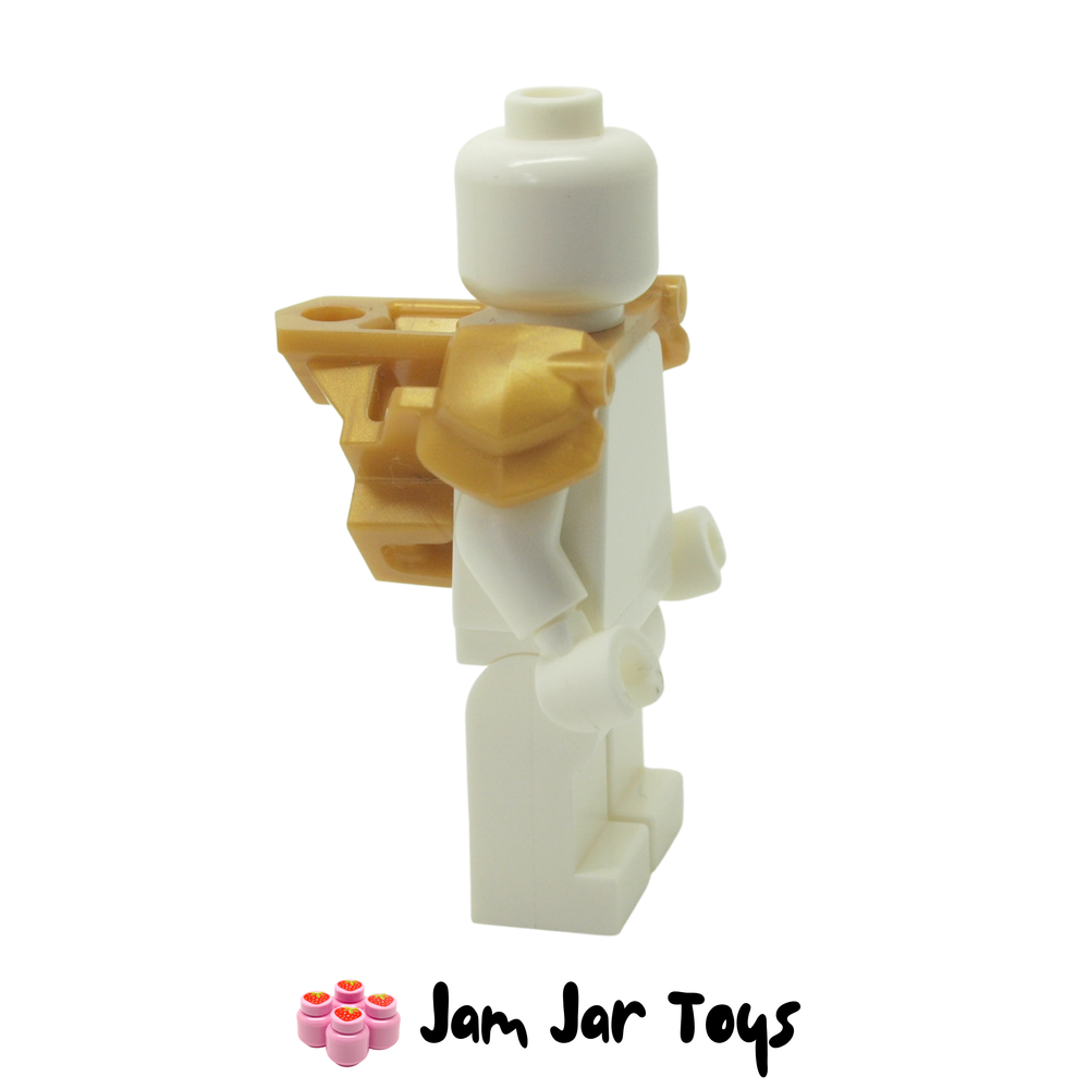 LEGO Double Shoulder Armour with Scabbard Pearl Gold Side View