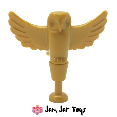 LEGO Pearl Gold Owl With Open Wings Front View
