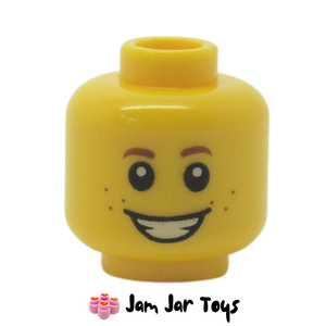 LEGO® Minifigure Head Freckles, Smile Open Mouth / Scared. FH59