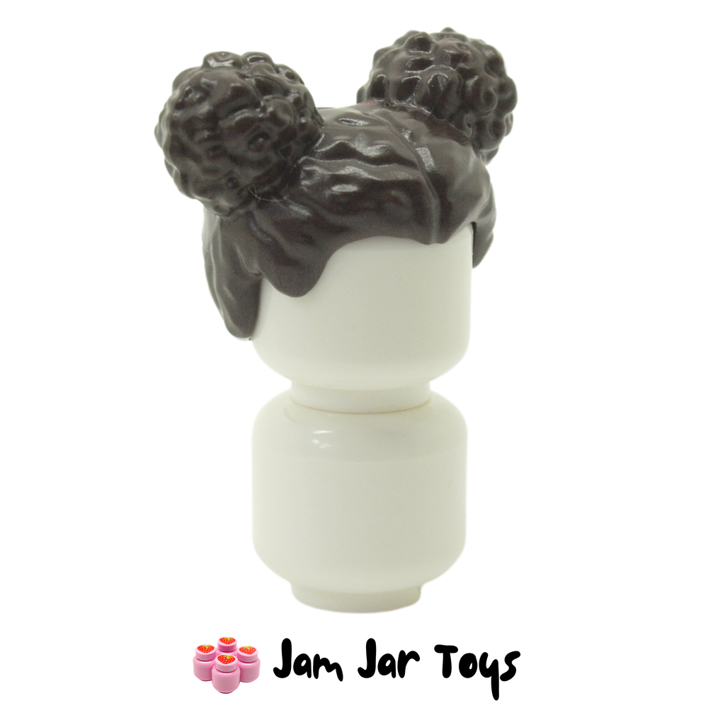 LEGO Hair Dark Brown Two Round Buns