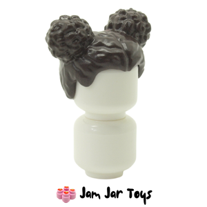 LEGO Hair Dark Brown Two Round Buns