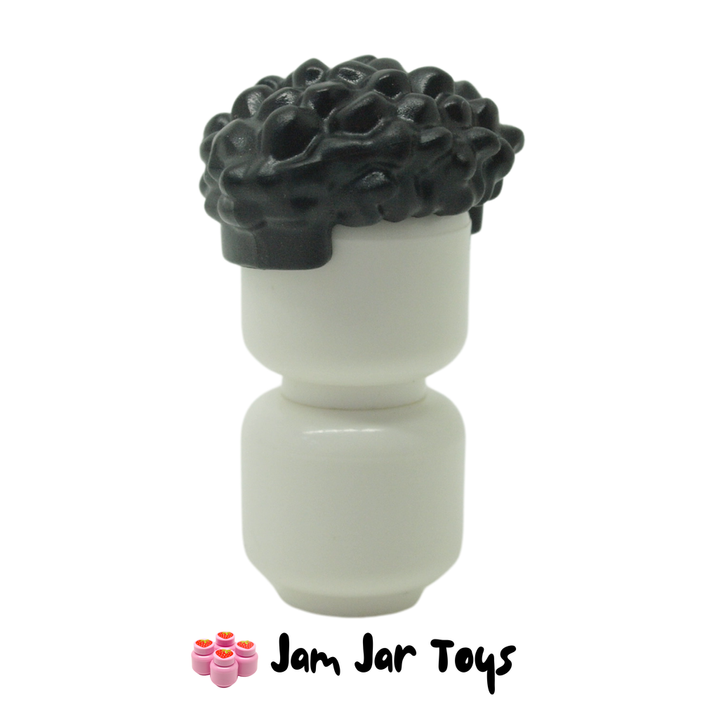LEGO Black Coiled Hair Straight Sides