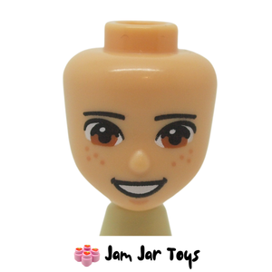 LEGO® Friends Minidoll Head Brown Eyes, Freckles Warm Tan MDH1